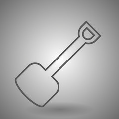 Shovel icon. thin line design. vector illustration on gray background