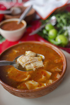 Mexican dish called menudo with cow stomach (tripe);Aguascalientes aguascalientes mexico