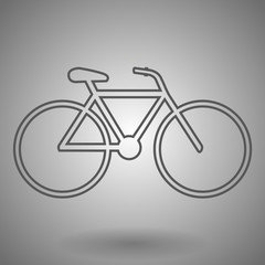 Bicycle line icon for web, mobile and infographics. Vector dark grey icon isolated on light grey background.