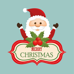 happy merry christmas santa claus character vector illustration design