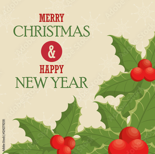 &quot;merry christmas and happy new year vector illustration design