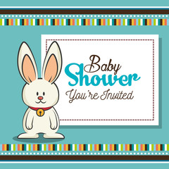 baby shower invitation with cute animal vector illustration design