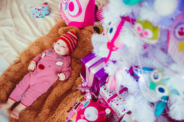 Fototapeta na wymiar Lots of presents for sweet baby