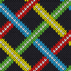 Seamless knitting pattern with colorful lines