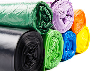 Colored garbage bags
