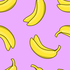Yellow Banana seamless pattern.