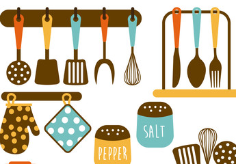 8 Color Kitchen Item Icons