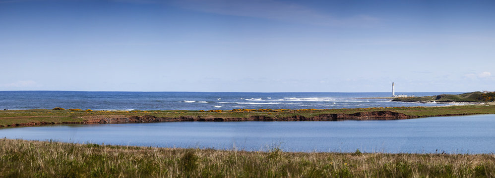 Barns ness lighthouse;Scottish borders scotland