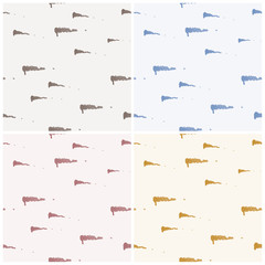 Obraz premium Set of watercolor seamless patterns with blots in different colors. Pink, yellow, blue and coffee-colored abstract backgrounds with smears. Hand drawn vector backdrops collection.