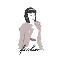 Woman fashion illustration.