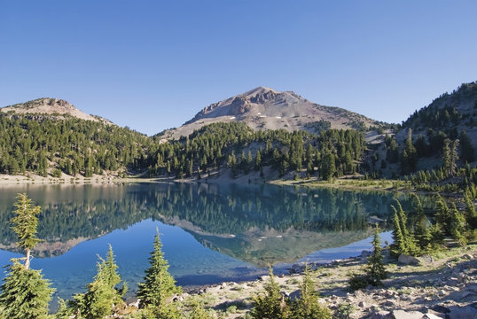 Mountain reflected in helen lake;California united states of america