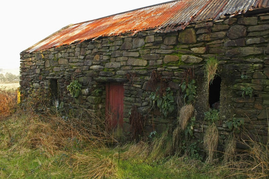 Stone outhouse on bere island in west cork;County cork ireland