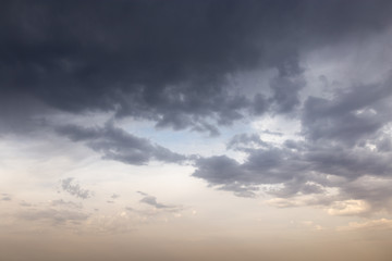 beautiful sky with clouds in the evening
