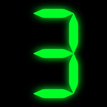 gr&uuml;ne led ziffer 3 green led digit 3