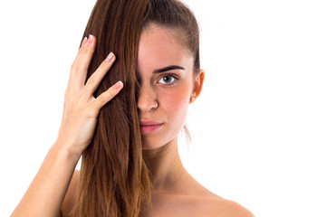 Young woman with long ponytail