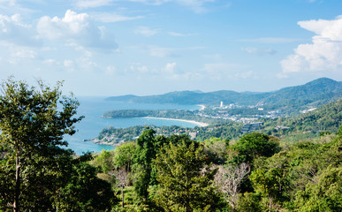 Fototapeta na wymiar View of the Andaman Sea from the viewing point, Phuket
