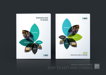 Brochure template layout collection, cover design annual report,