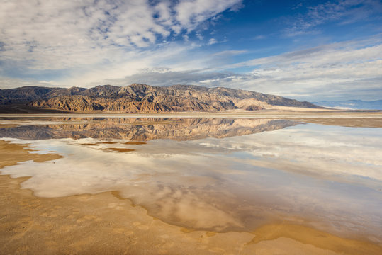 Salt flats and Panamint Mountains, Death Valley National Park; California, United States of America