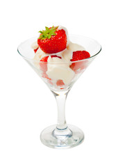 Ice cream with strawberries