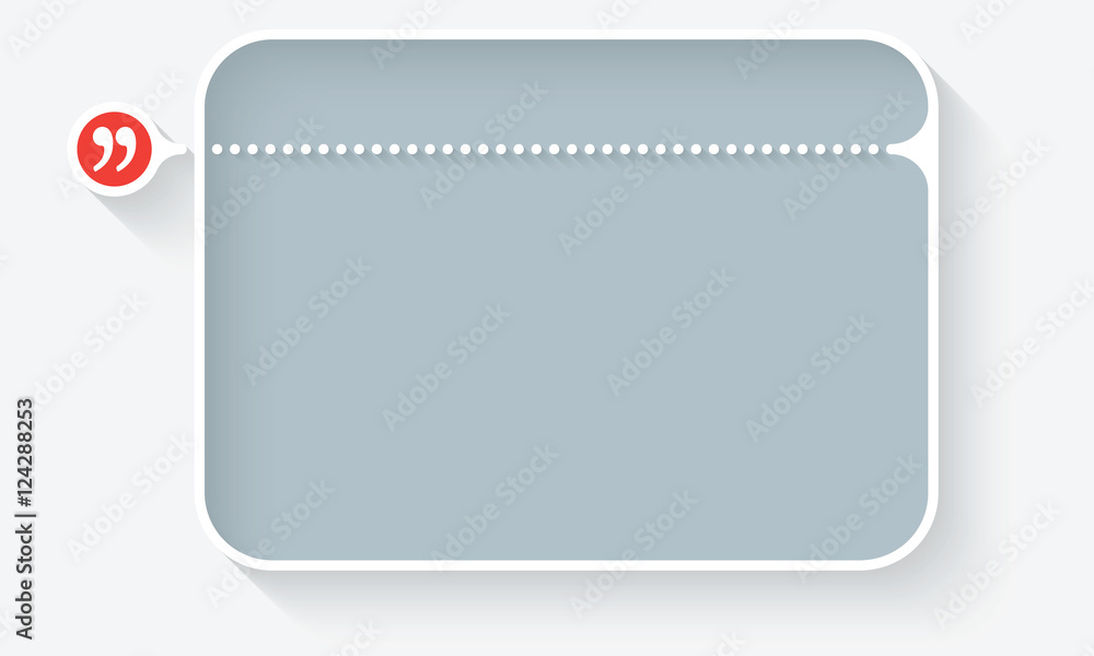 Poster vector text box for your text and quotation mark