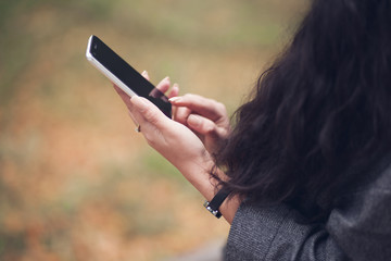 phone on woman hand