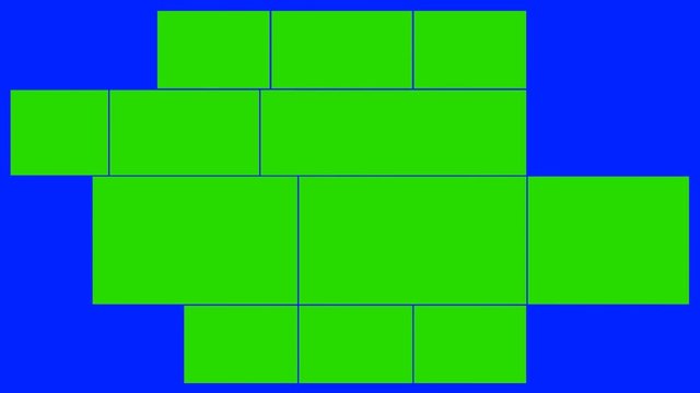 Sliding Green Screens on a Blue Screen