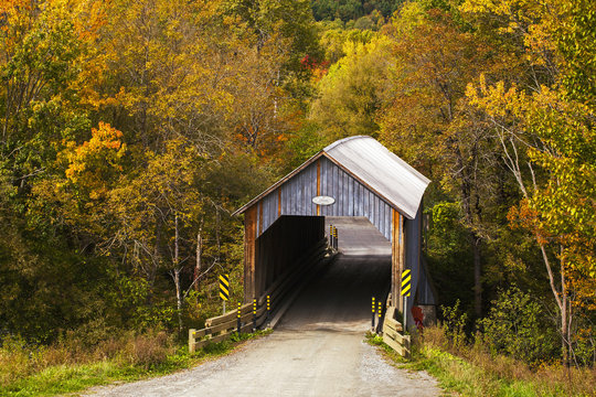 Covered bridge, Eustis circa 1908; Waterville, Quebec, Canada