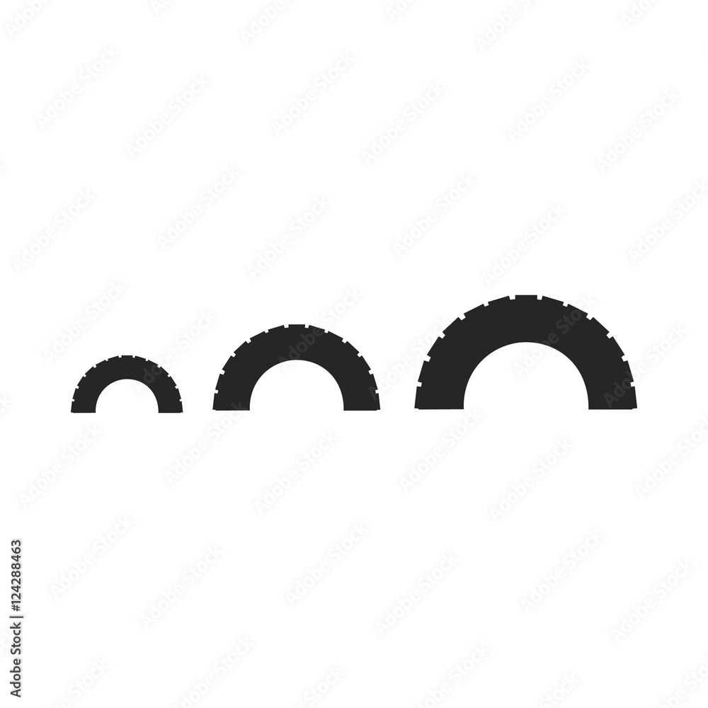 Poster Tire on playgarden icon in black style isolated on white background. Play garden symbol stock vector illustration.