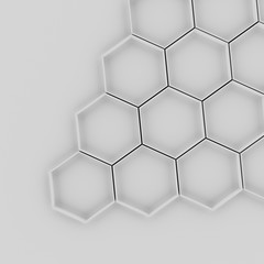 3d rendering of hexagonal abstract background