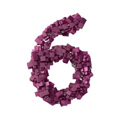 numbers from cubes, 6, six, 