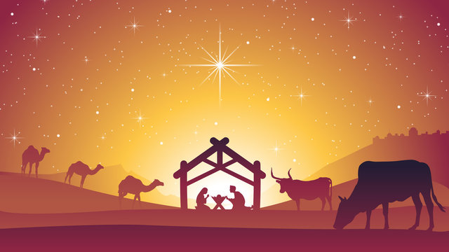 Birth of Jesus Christ - Christmas Nativity Scene