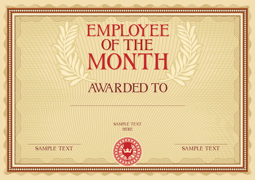 employee of the month - certificate template