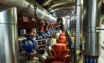 several water pumps with electric motors