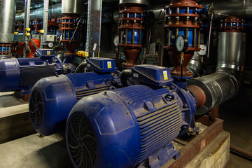 several water pumps with electric motors