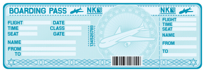 airline boarding pass tickets - obrazy, fototapety, plakaty