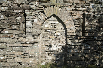 Medieval stone sealed arched entrance