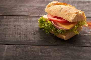 baguette Sandwiches on the table