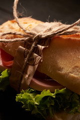 baguette Sandwiches on the table