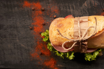 baguette Sandwiches on the table