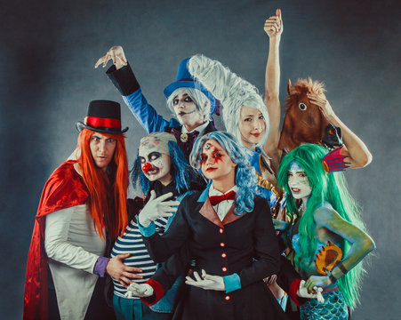 The troupe of mad circus actors.