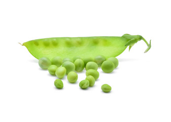 Snow peas isolated on white background