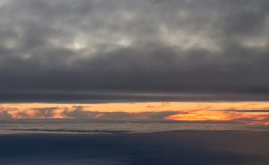 Fototapeta na wymiar Sunset from a plane