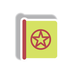 Vector illustration paper sticker Halloween icon Old magic book