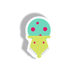 Vector illustration in flat design Halloween icon moon and wolf mask