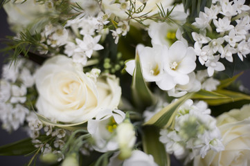 Close Up of White Flower Bouquet