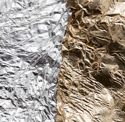 gold and silver foil as a background