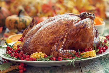 Thanksgiving Turkey dinner table setting