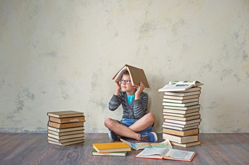 schoolboy with books