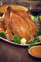 Thanksgiving Turkey dinner table setting