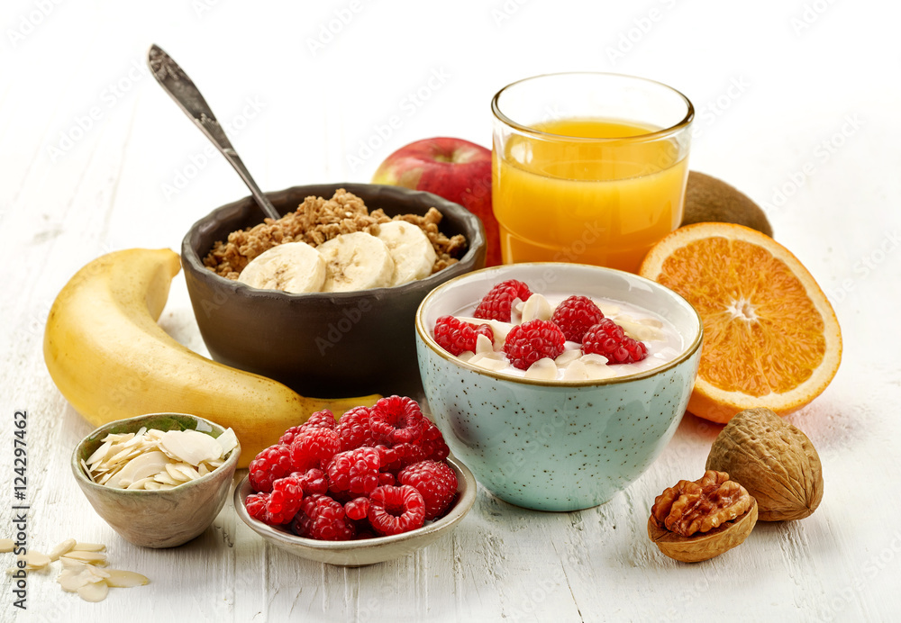 Wall mural healthy breakfast ingredients